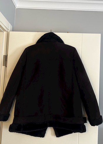 Kadın Siyah Kürklü Kış Ceketi - Stradivarius - Görsel 2