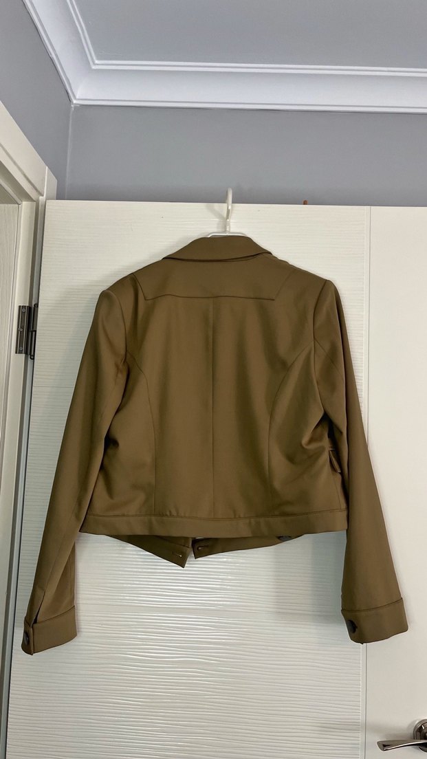 Bej Düğmeli Kadın Blazer Ceket - Görsel 3