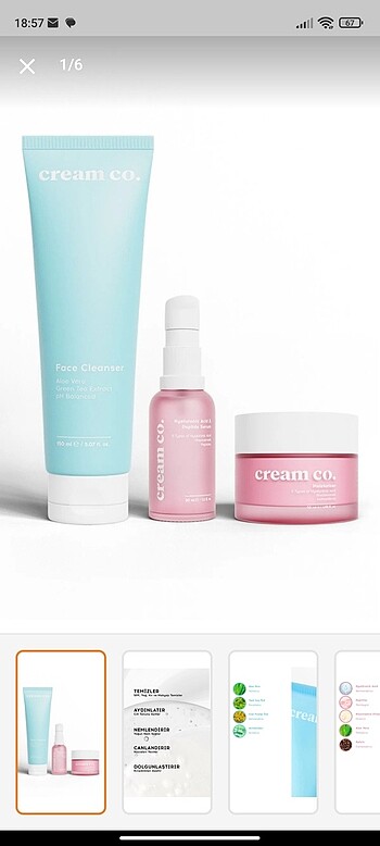 Cream co ışıltı bakım seti