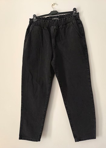 42 Beden Siyah Loose Fit Midi Kot Pantolon
