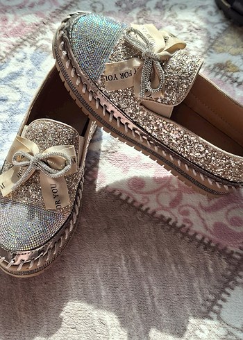 Kadın Parlak Payetli Dolgu Topuklu Espadril - Görsel 2