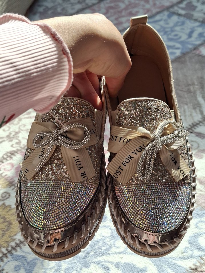 Kadın Parlak Payetli Dolgu Topuklu Espadril - Görsel 3