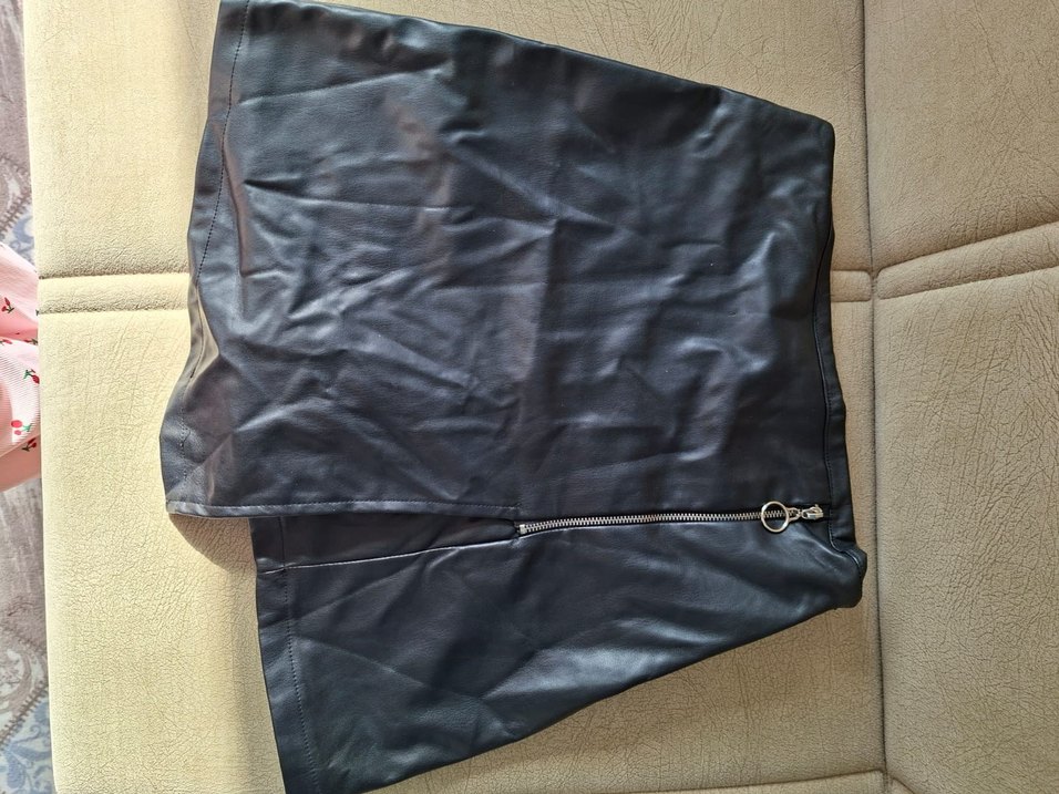 Siyah Deri Biker Kadın Pantolon - Görsel 2