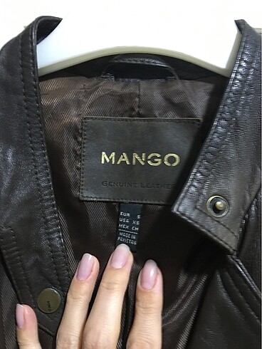 s Beden Mango deri ceket