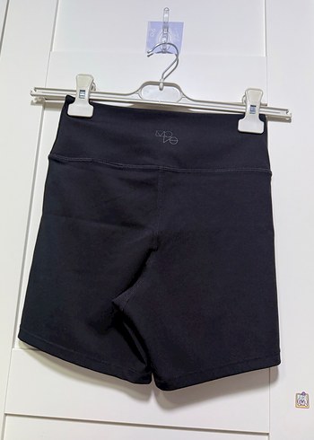 xs Beden Siyah Yüksek Bel Mini Spor Şort