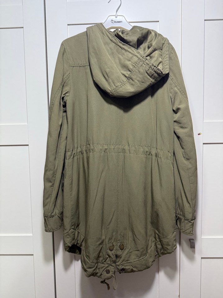 Kadın haki ince parka - Görsel 3