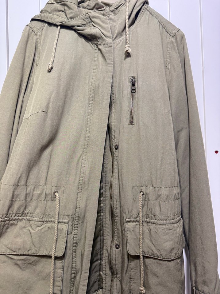 Kadın haki ince parka - Görsel 2