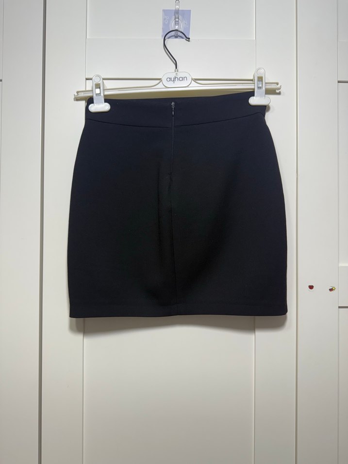 Siyah Kadın Mini Kalem Etek - Görsel 2