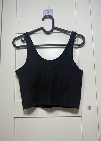 Siyah Kolsuz Crop Top - Görsel 3
