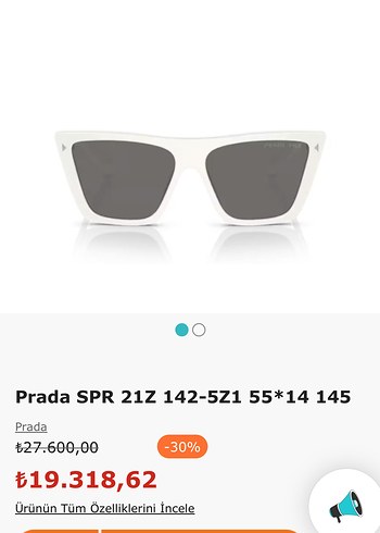 Şeffaf Gri Camlı Beyaz Kadın Güneş Gözlüğü - Görsel 2