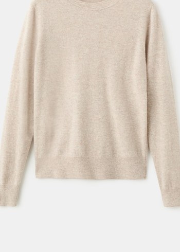 Bej Kadın kaşmir Kazak, Yuvarlak Yaka - Görsel 2