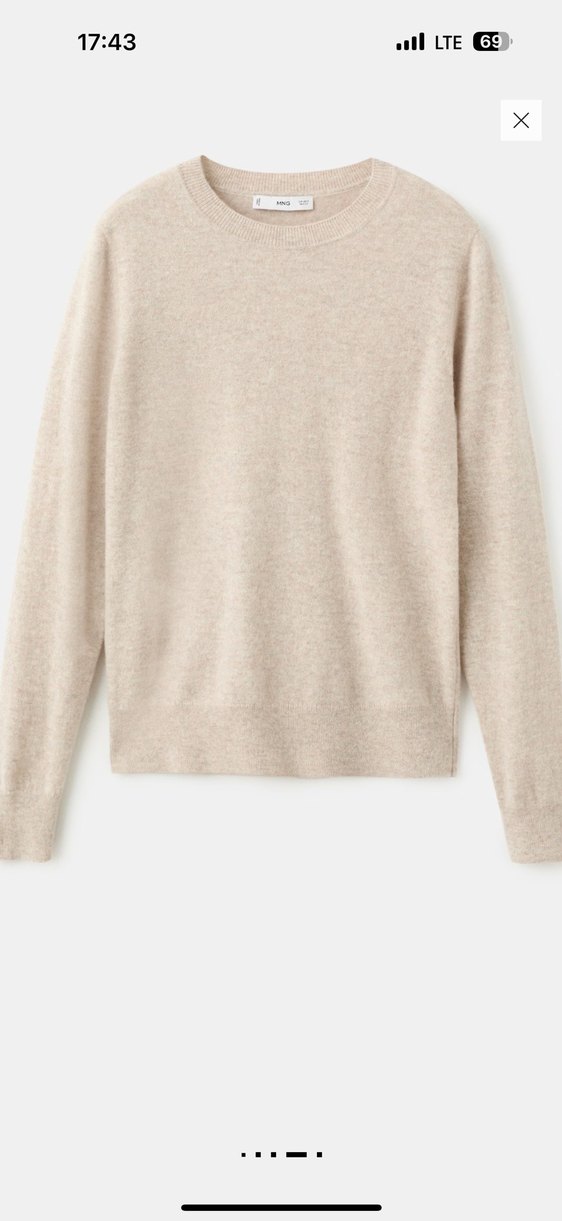 Bej Kadın kaşmir Kazak, Yuvarlak Yaka - Görsel 2