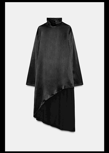 Siyah Uzun Kollu Uzun Kesim Kadın Tunik - Görsel 3