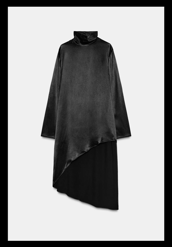 Siyah Uzun Kollu Uzun Kesim Kadın Tunik - Görsel 3