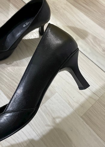 36 Beden siyah Renk Kadın Siyah Pileli Stiletto Topuklu Ayakkabı