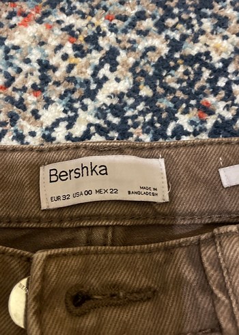 32 Beden Düğmeli Kahverengi Kadın Kot Pantolon