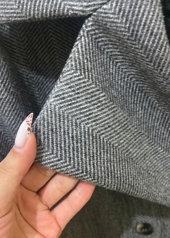 36 Beden gri Renk Gri Çift Düğmeli Kaban