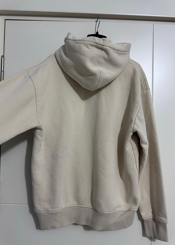 Kadın krem  Kapüşonlu Sweatshirt - Görsel 2