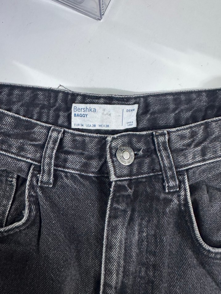 Siyah baggy erkek Denim Pantolon - Görsel 3