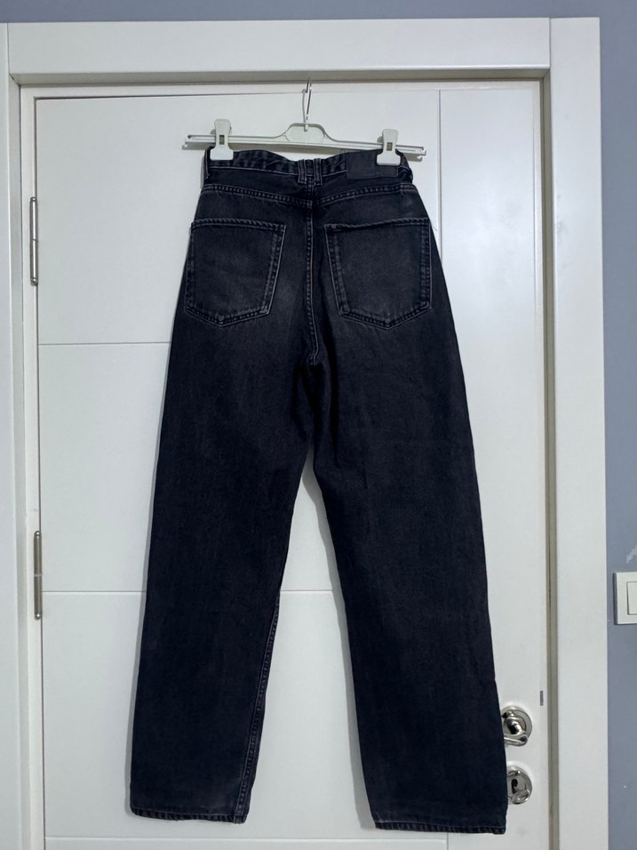 Siyah baggy erkek Denim Pantolon - Görsel 2