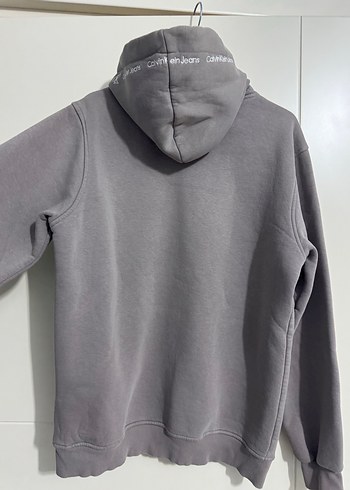 Gri Kapüşonlu  Sweatshirt - Görsel 2