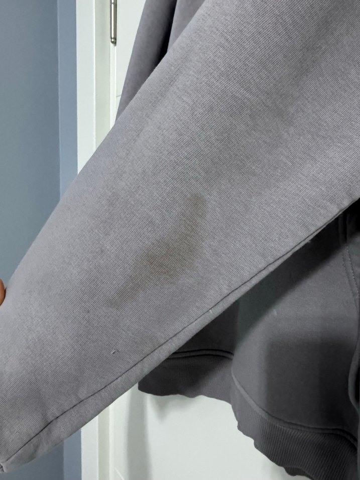 Gri Kapüşonlu  Sweatshirt - Görsel 4