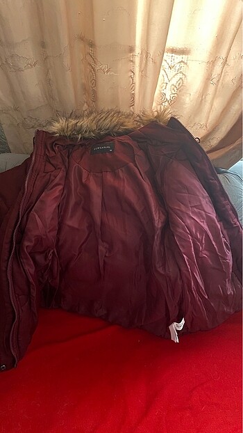 LC Waikiki 38 Beden (M) Bordo Kadın Mont - Görsel 3