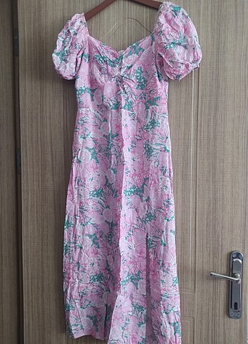 36 Beden pembe Renk Günlük çiçekli elbise