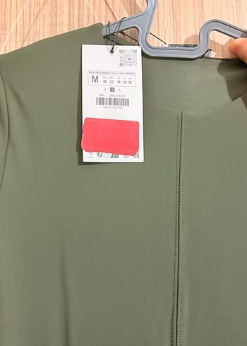Zara Kadın Haki Uzun Kollu Dar Kesim Elbise - Görsel 3