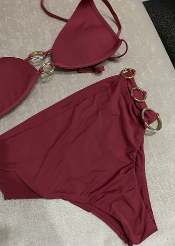 Bordo İnce Askılı Mini Bikini Takımı - Görsel 6