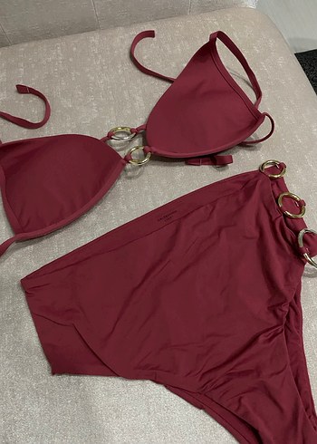 Bordo İnce Askılı Mini Bikini Takımı - Görsel 5