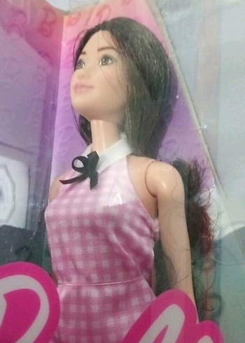 Beden Barbie fashionistas no 224 Pembe pötikare Kareli Elbiseli Bebek