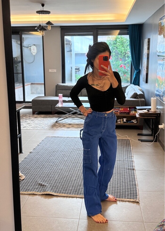 Lacıvert  renk  capri pantalon - Görsel 2