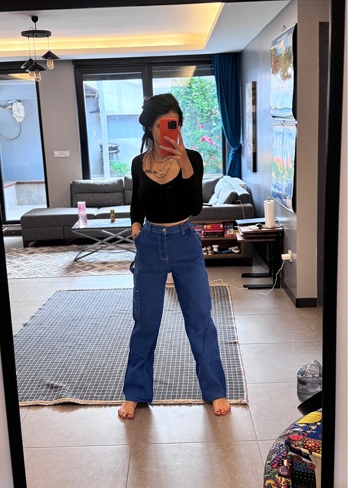 Lacıvert  renk  capri pantalon - Görsel 3