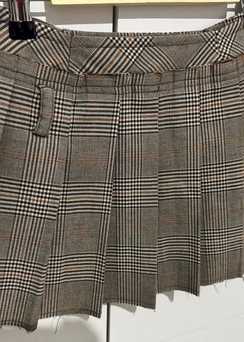 Tokalı Bej Kadın Mini Etek - Görsel 4