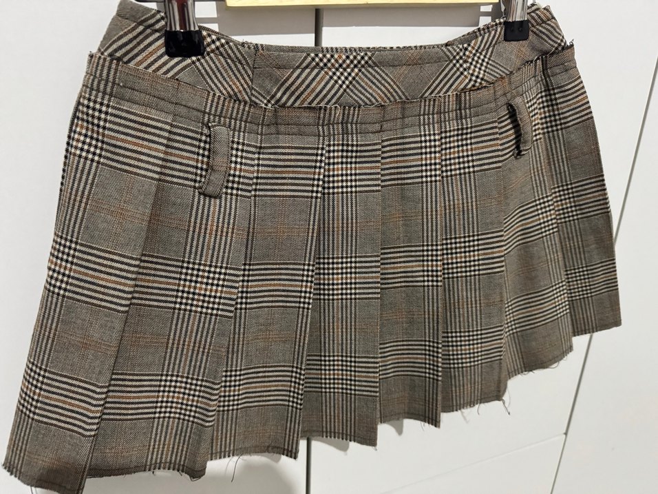 Tokalı Bej Kadın Mini Etek - Görsel 4