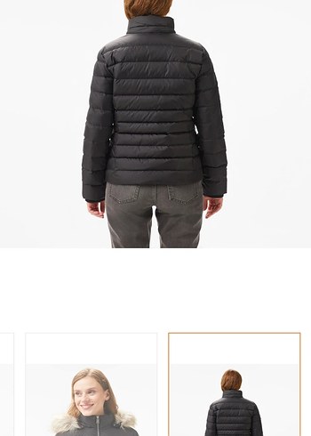 Tommy Hilfiger Kadın Gri Kapüşonlu Mont - Görsel 4