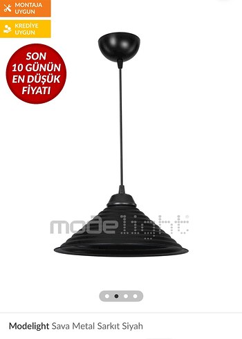 Siyah Modern Tavan Lambası - Görsel 6