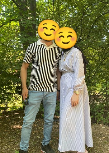 Kadın Şeritli Uzun Elbise