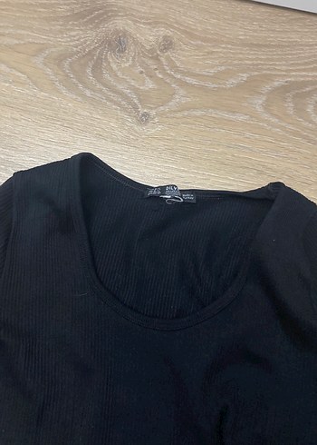 Siyah uzun kollu crop - Görsel 2