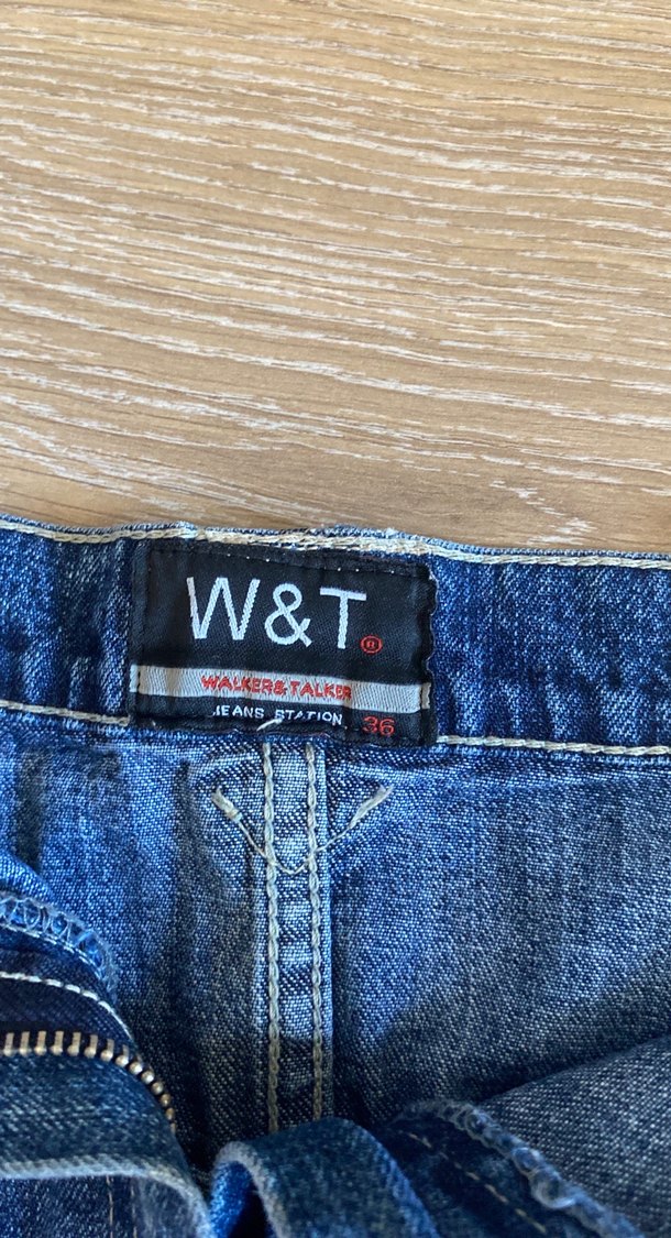 Parlak Mavi Kemerli Denim Mini Etek - Görsel 2