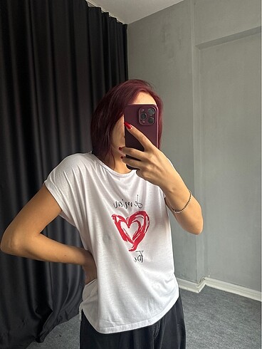m Beden beyaz Renk Koton tshirt