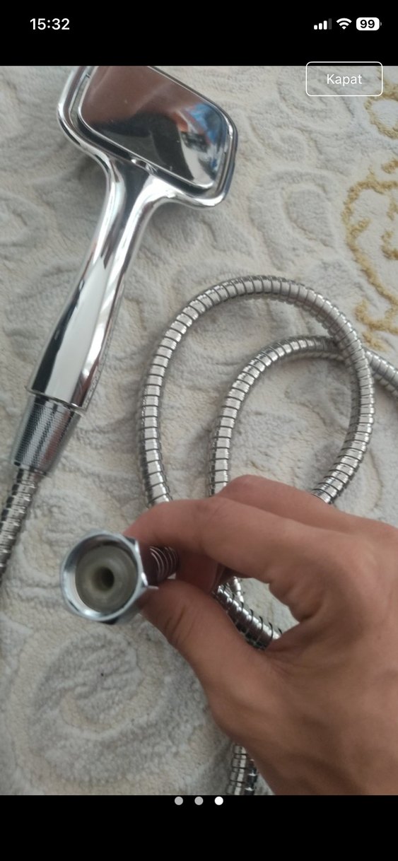 Gri El Duş Başlığı ve Hortumu - Görsel 2