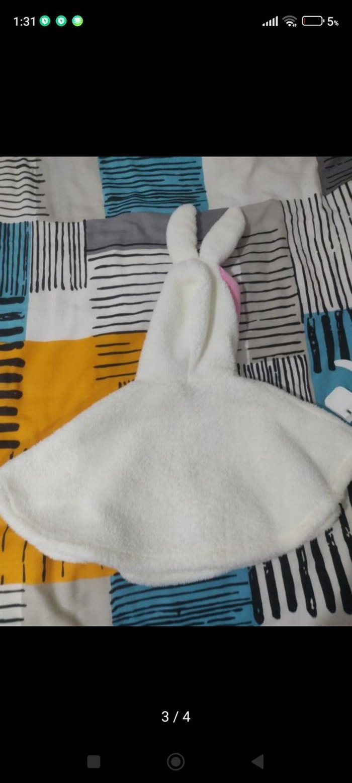 Renkli Tavşan Desenli bebek panço - Görsel 2