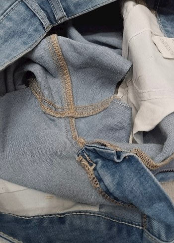 Pastel Mavi Rahat Kesim Mini Denim Şort - Görsel 8