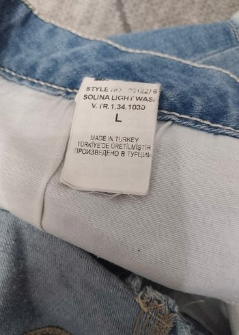 Pastel Mavi Rahat Kesim Mini Denim Şort - Görsel 7