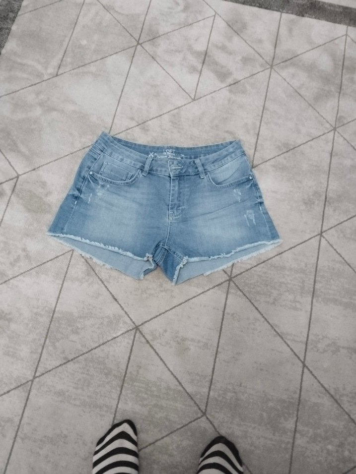 Pastel Mavi Rahat Kesim Mini Denim Şort - Görsel 4