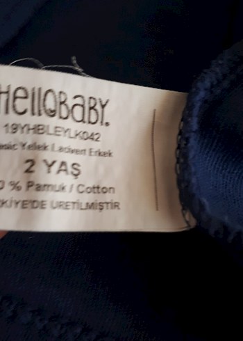 18-24 Ay Beden 2 yas yelek erkek hello baby
