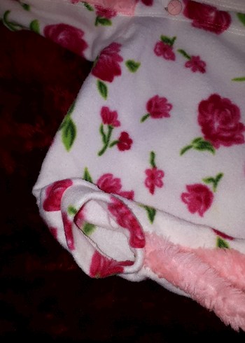 Kız Çocuk Pembe Çiçekli Fırfırlı Panço - Görsel 7