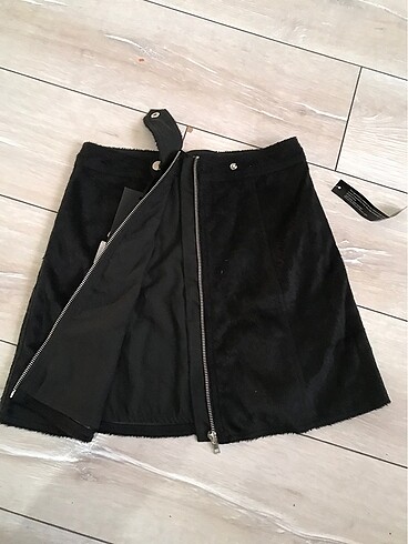Zara Siyah mini süet etek